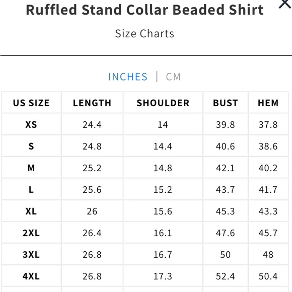 Rich Radi Q’s NY Ruffled Stand Collar Beaded Blouse XS - Picture 10 of 10